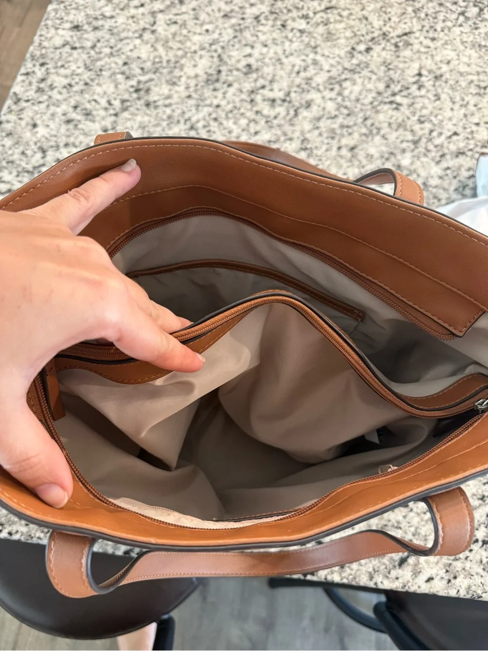 Nine West brown tote access